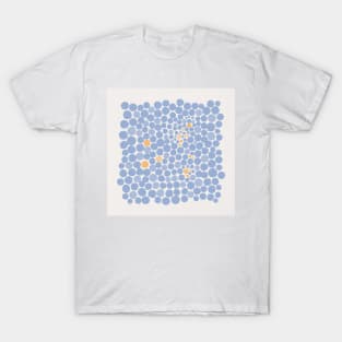 Retro Blue Yellow Polka Dots T-Shirt